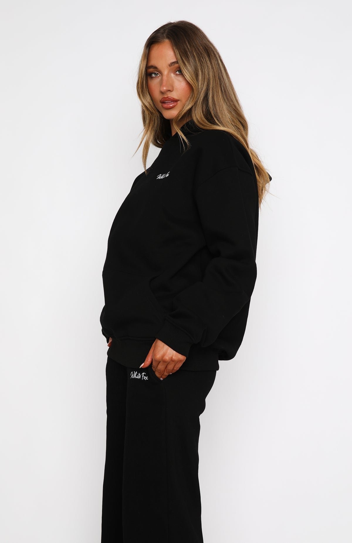 Match Words Oversized Black Hoodie