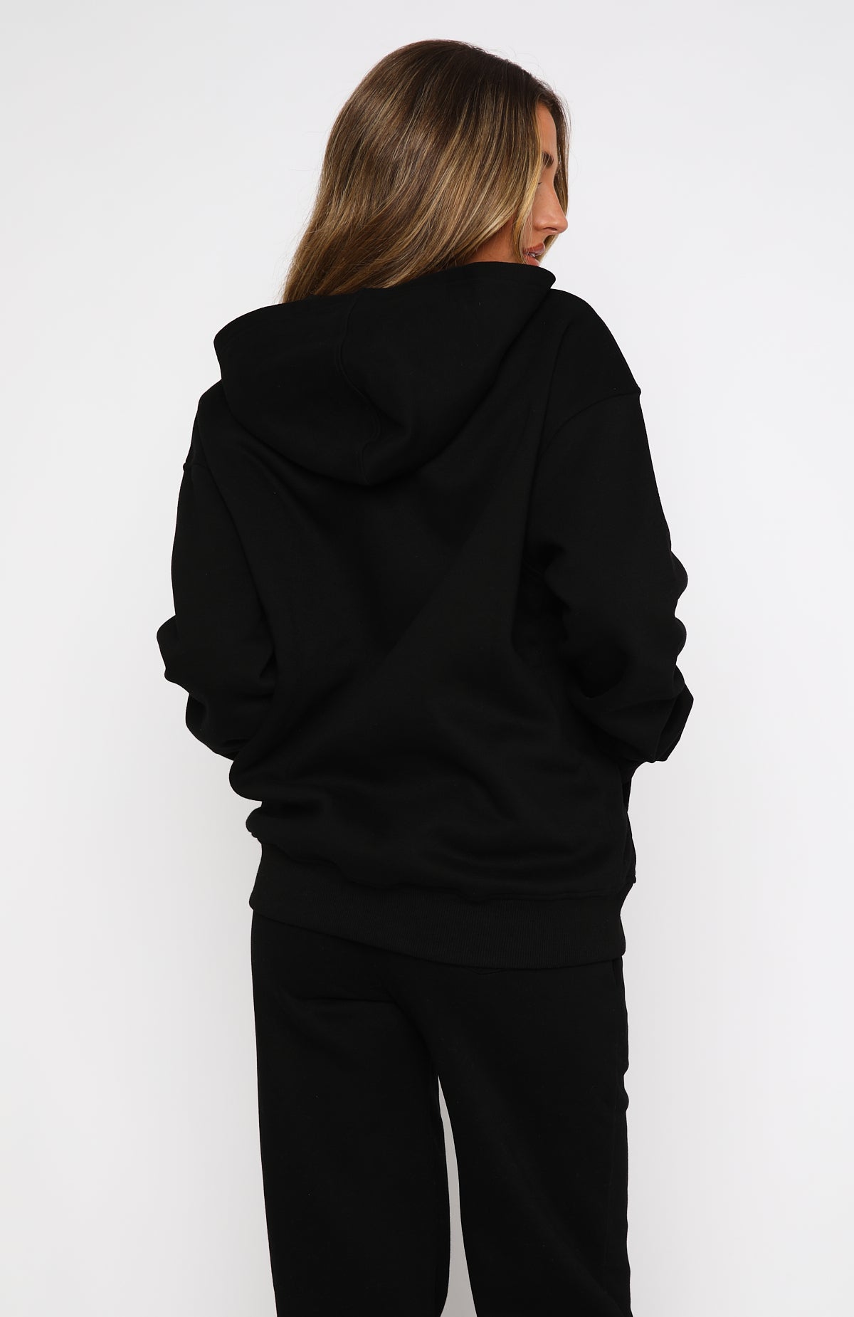 Match Words Oversized Black Hoodie