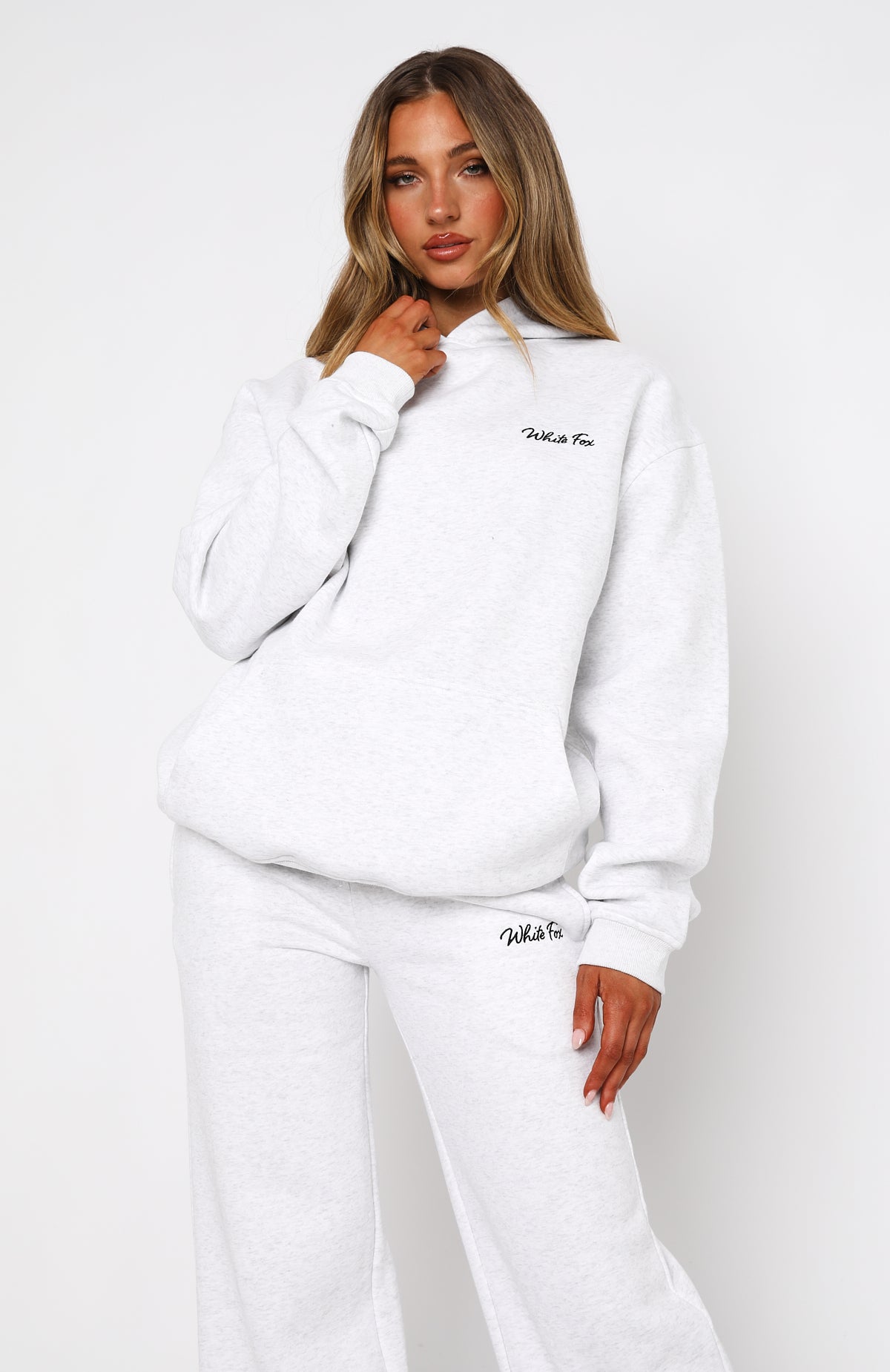 Match Words Oversized Grey Marle Hoodie