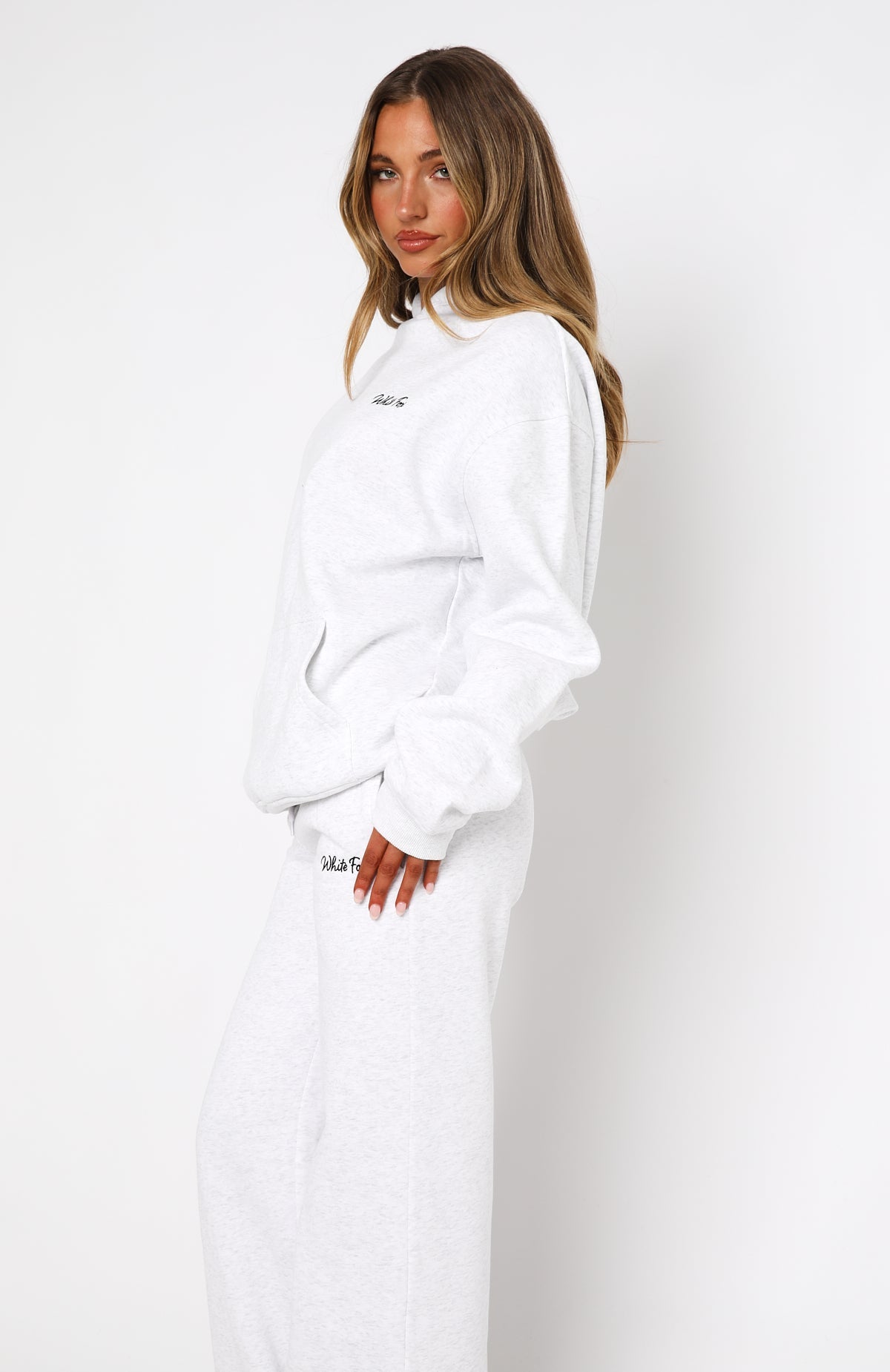 Match Words Oversized Grey Marle Hoodie