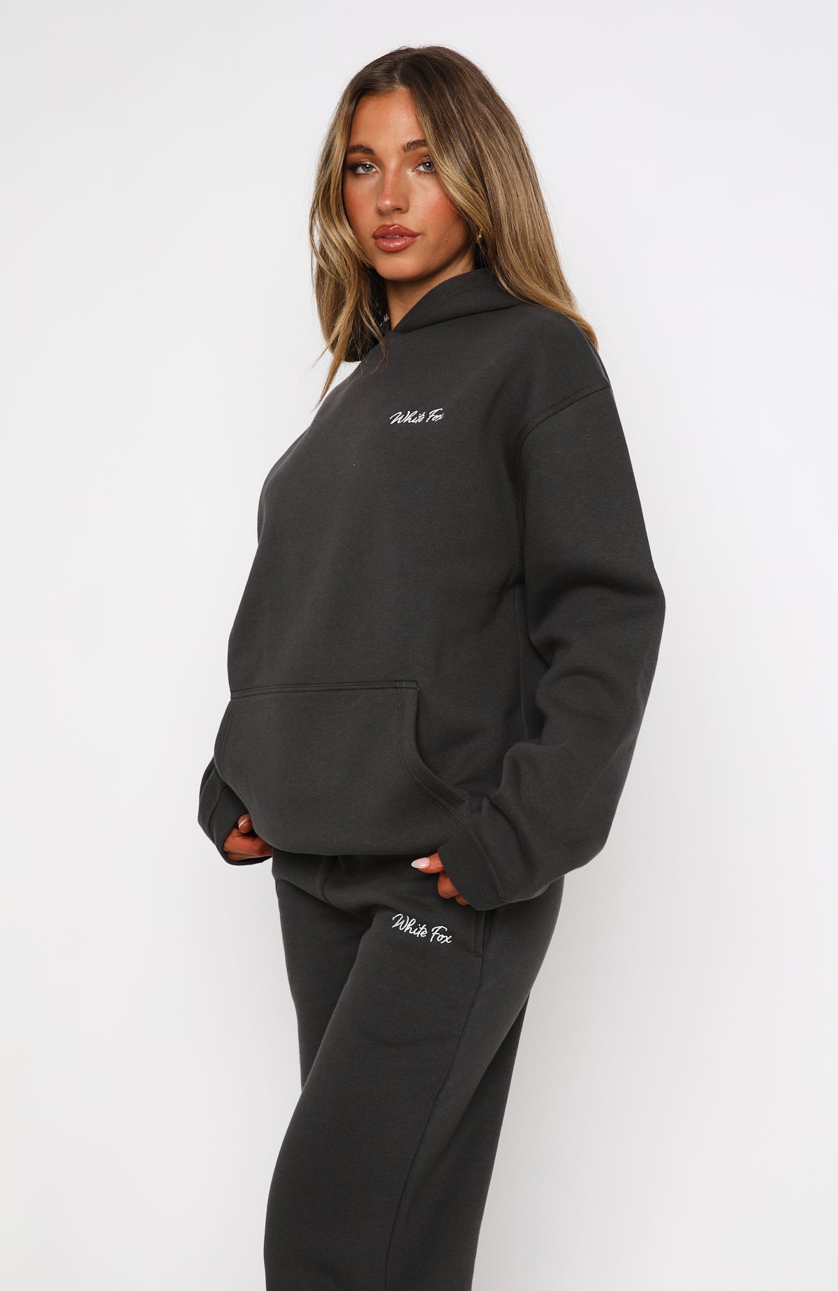 Match Words Oversized Charcoal Hoodie