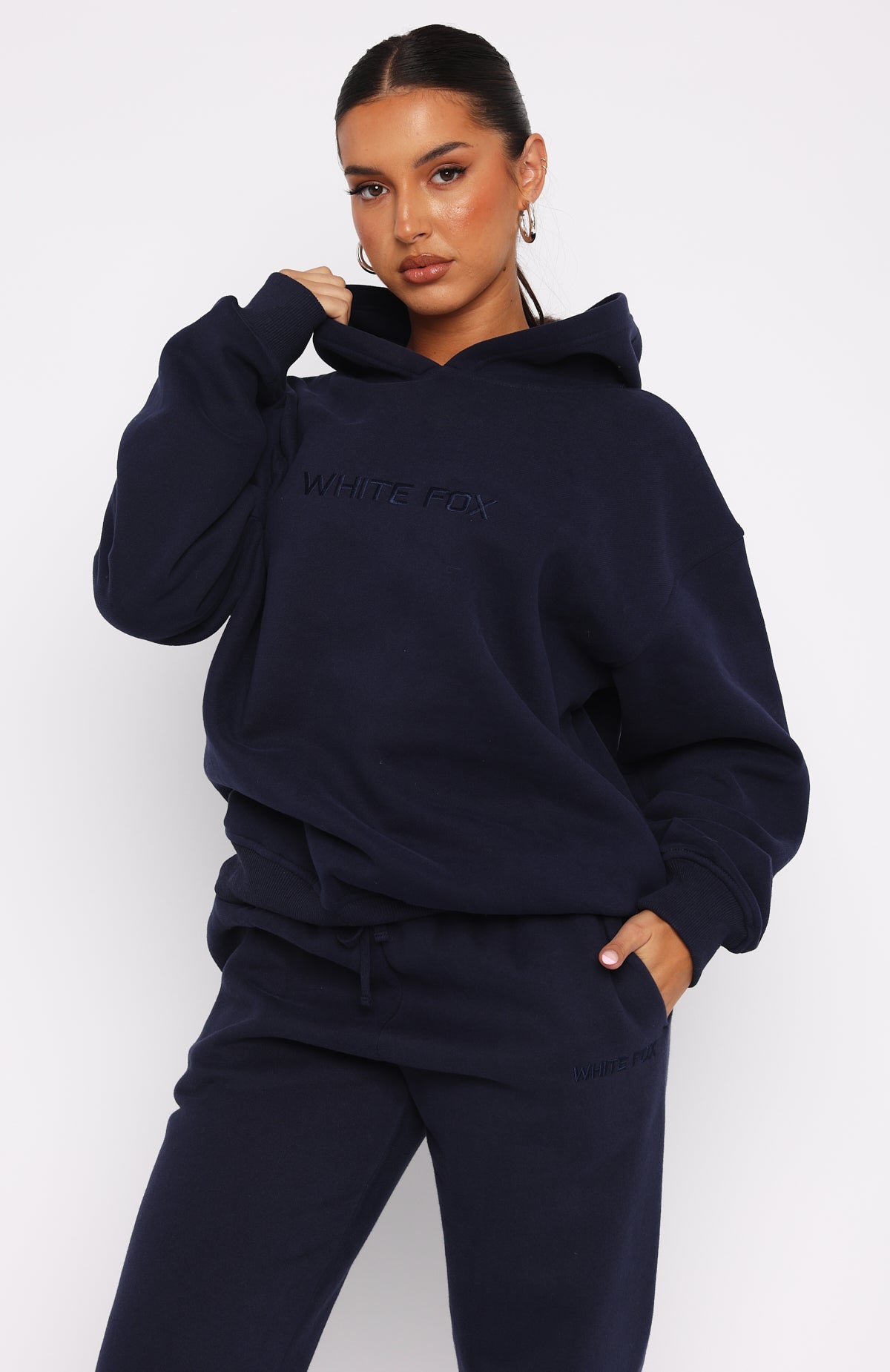 Stay Lifted Oversized Navy Hoodie