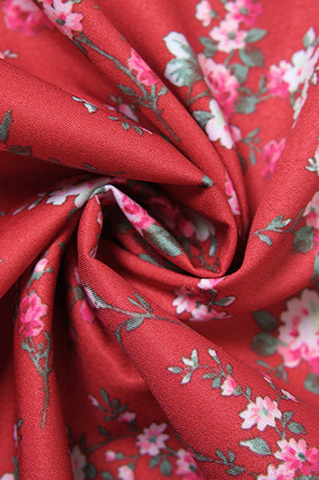 Low Cut Color Block Strap Floral Dress