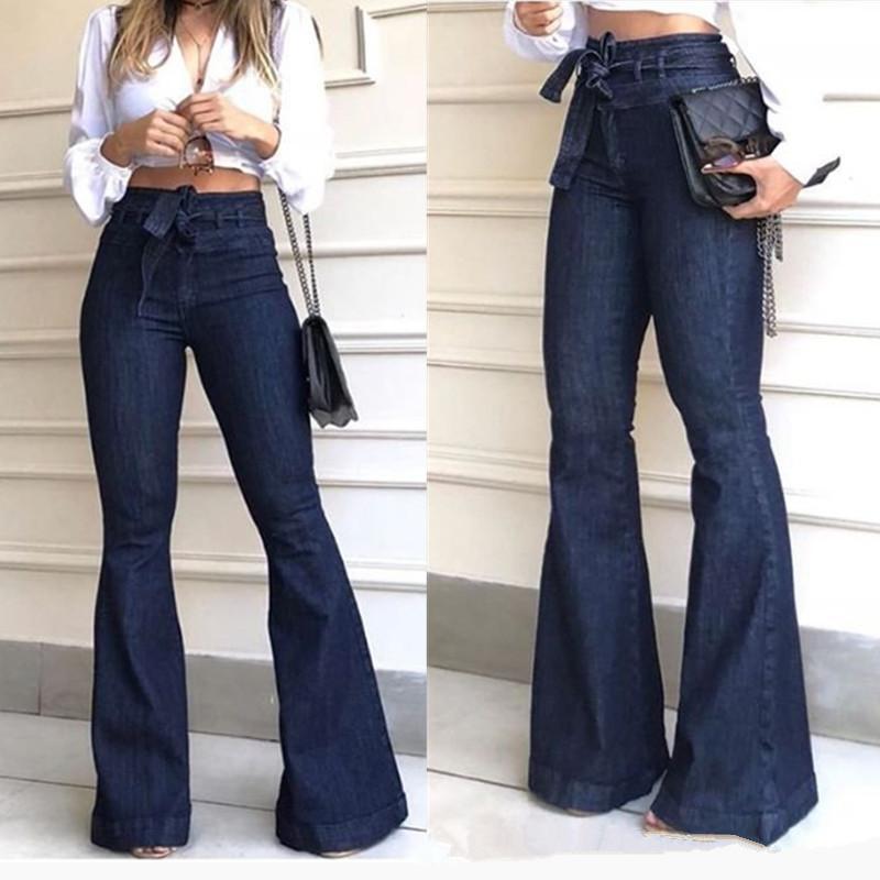 High Waist Belted Flare Lifting Jean