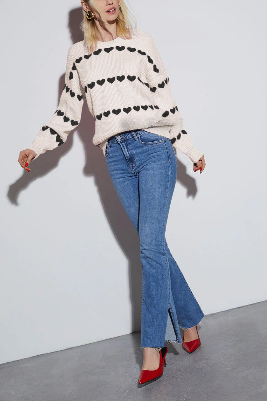 Relaxed Heart Graphic Knit Sweater