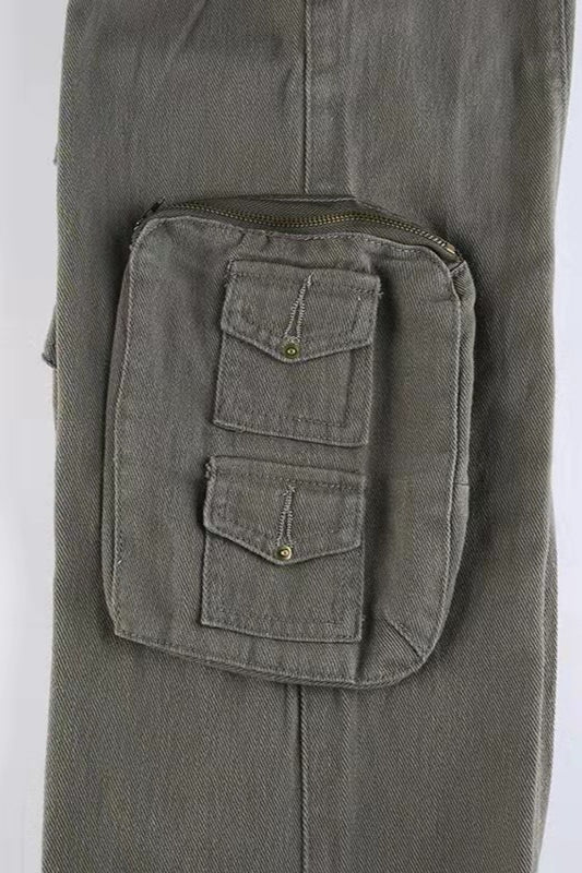 Street Low-Rise Multi-Pocket Denim Pant