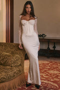 Ribbed Strapless Twist Front Maxi Dress