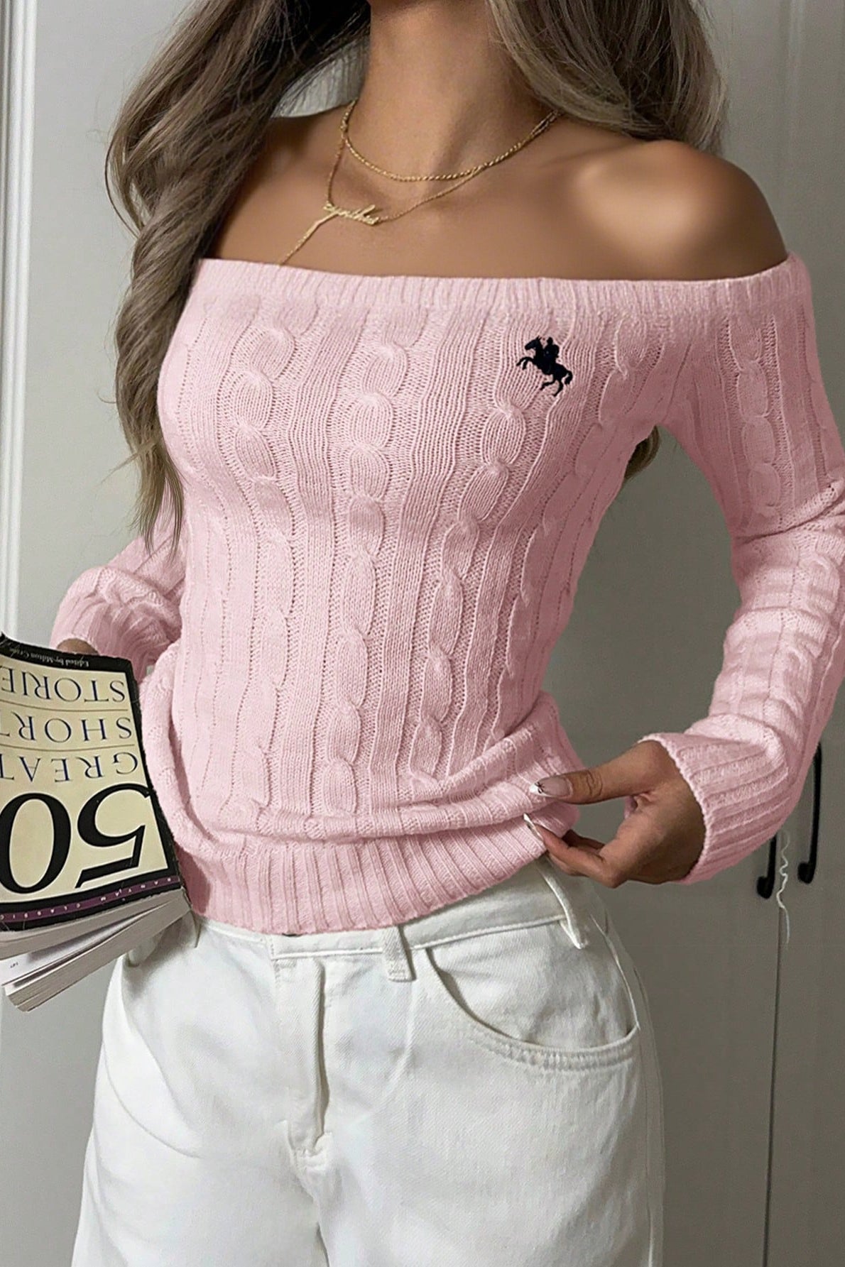 Fitted Off Shoulder Chic Sweater