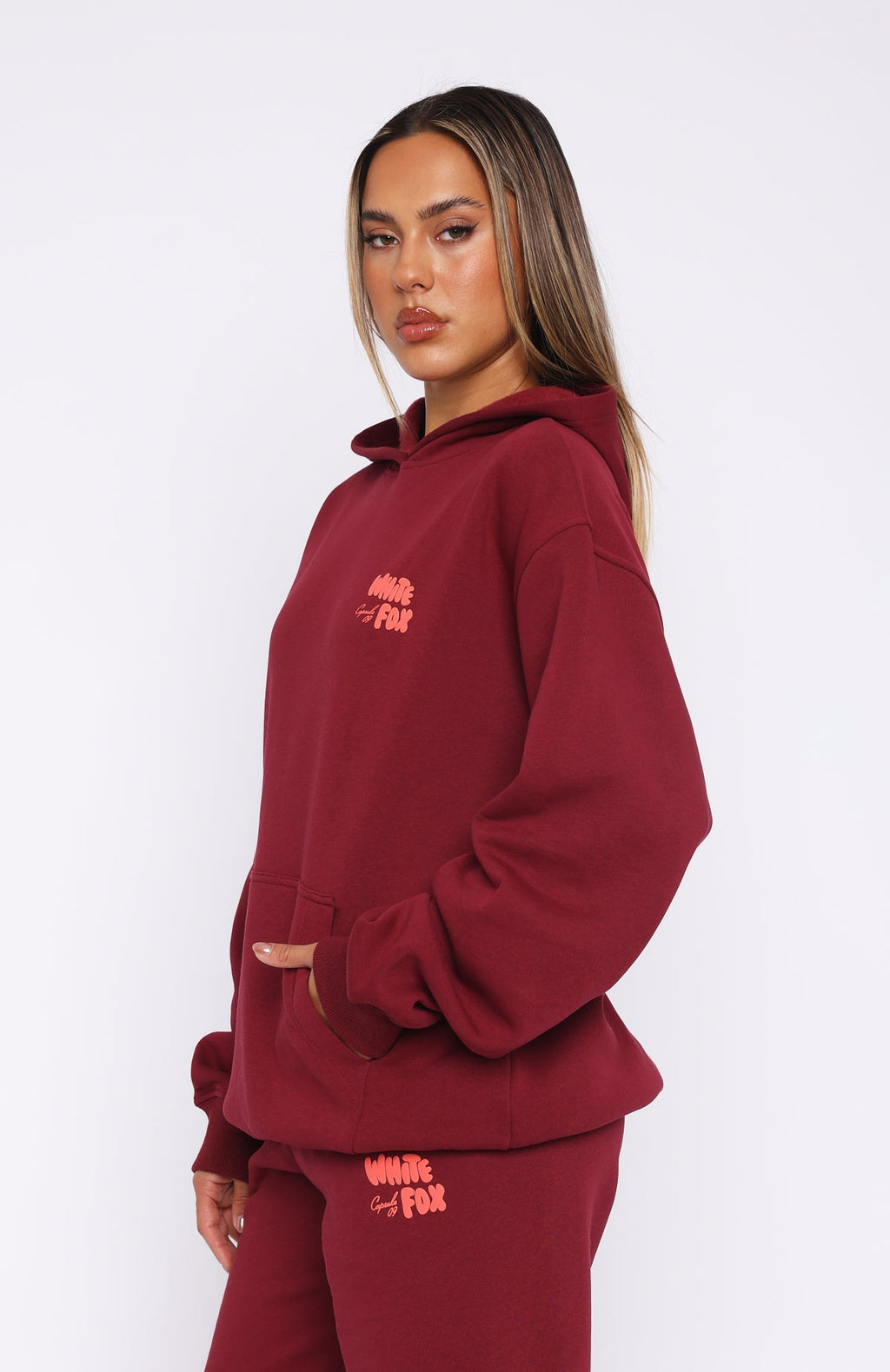 Capsule 9 Star Moment Oversized Burgundy Hoodie