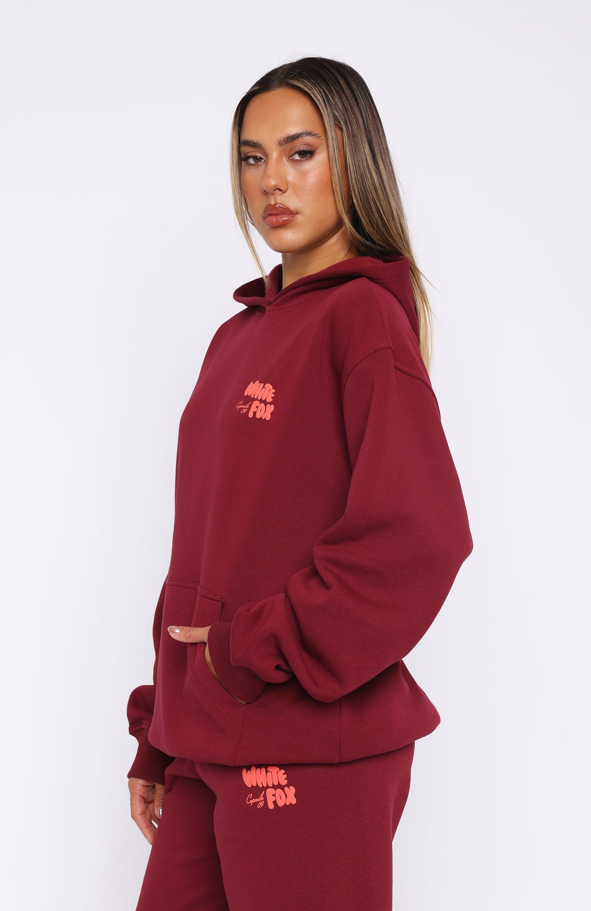 Capsule 9 Star Moment Oversized Burgundy Hoodie