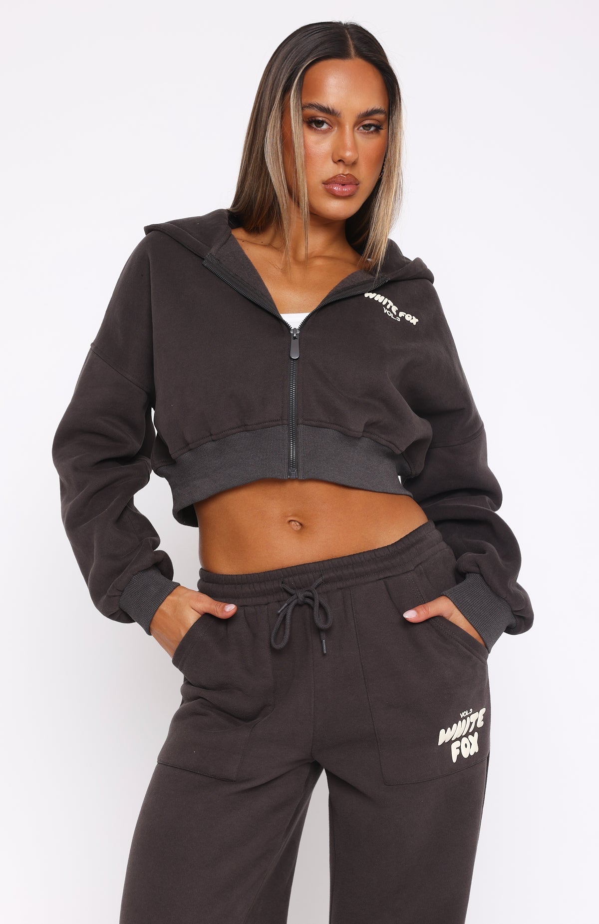 Offstage Cropped Zip Shadow Hoodie