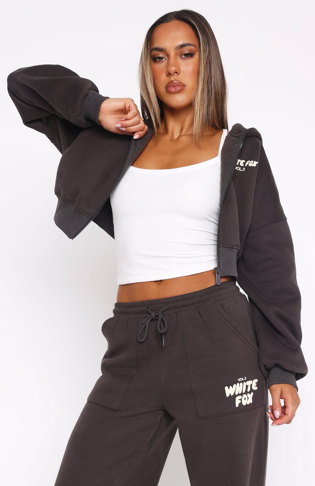 Offstage Cropped Zip Shadow Hoodie