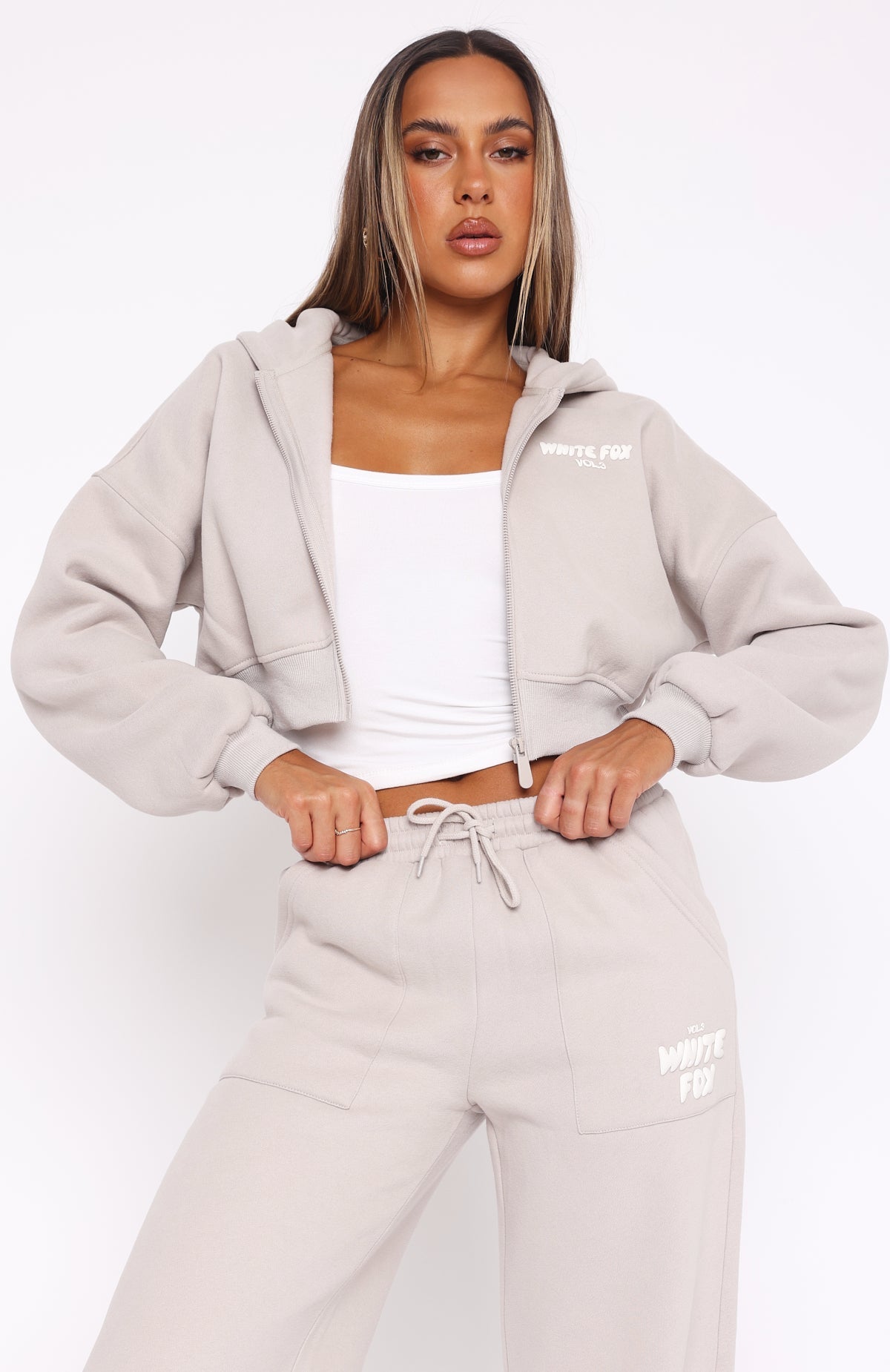 Offstage Cropped Zip Moon Hoodie