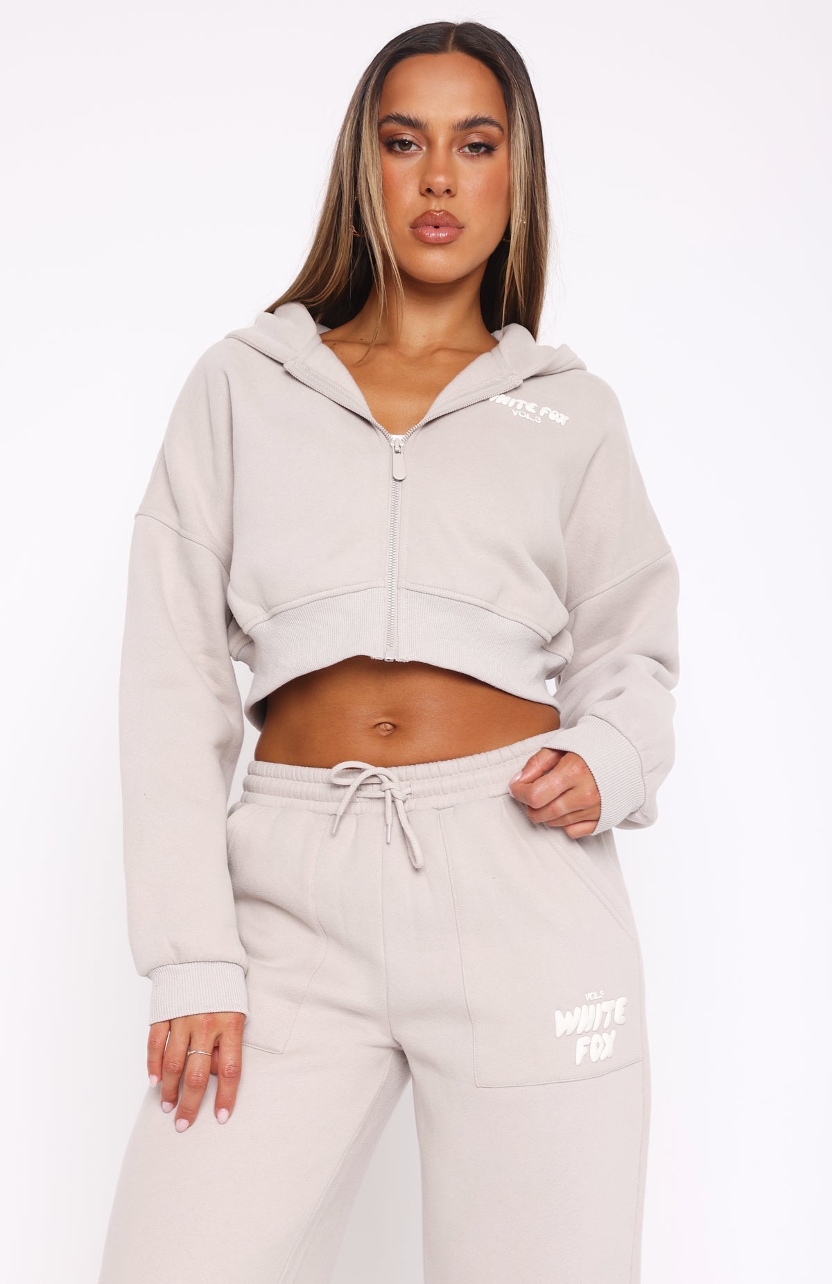 Offstage Cropped Zip Moon Hoodie