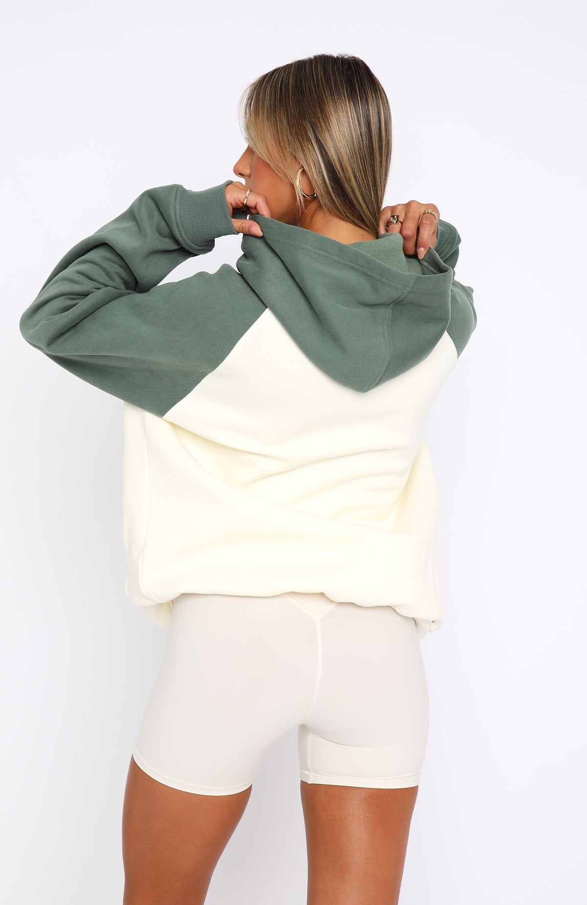 Caught Up On It Oversized Cream Hoodie