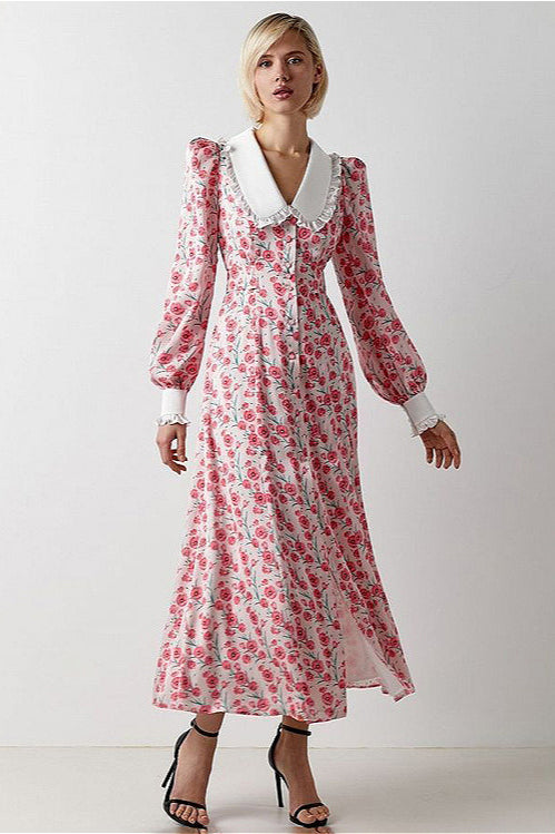 Cinched Waist Stylish Floral Dress