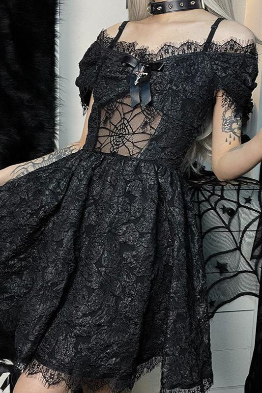 Puffy Sleeve Mini Gothic Dress