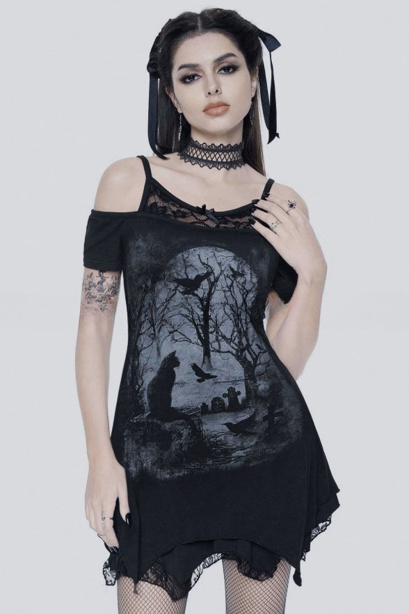 Sheer Lacework Gothic Dress