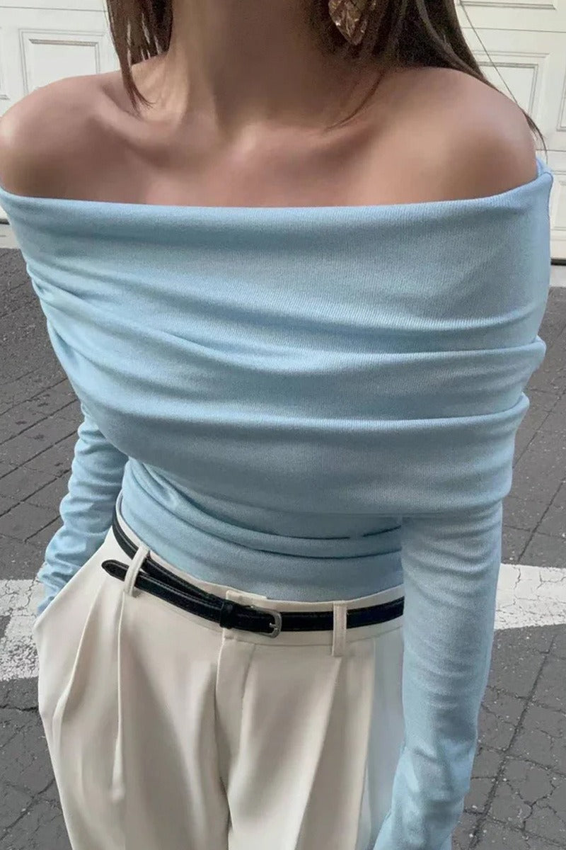 Off Shoulder Slim Fit Sweater