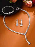 Silver Stone Diamond Set Necklace