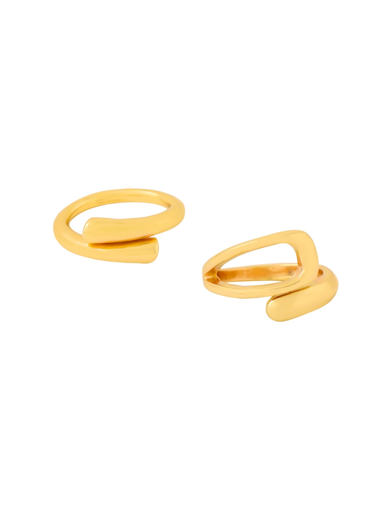 Gold Plated Two Piece Floral Adjustable Ring