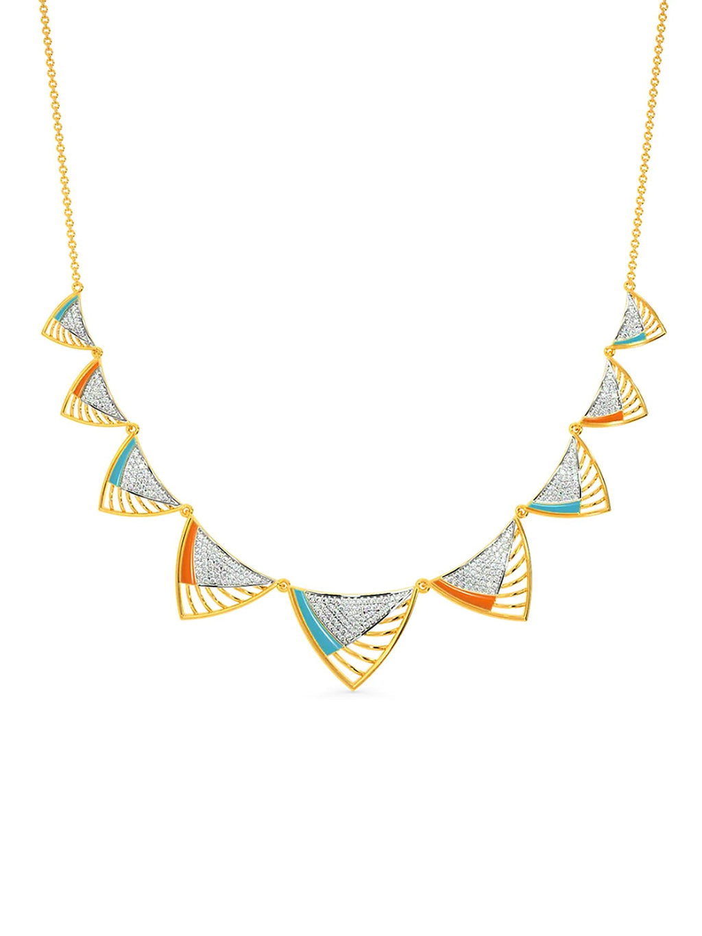 Gold White Stone Choker Necklace