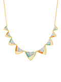 Gold White Stone Choker Necklace