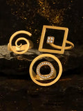 Gold Plated Bold Statement Adjustable Ring