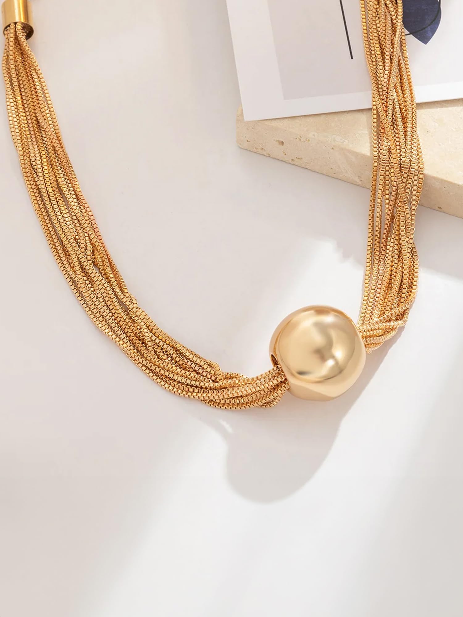 Gold Multilayer Adjustable Chain Necklace