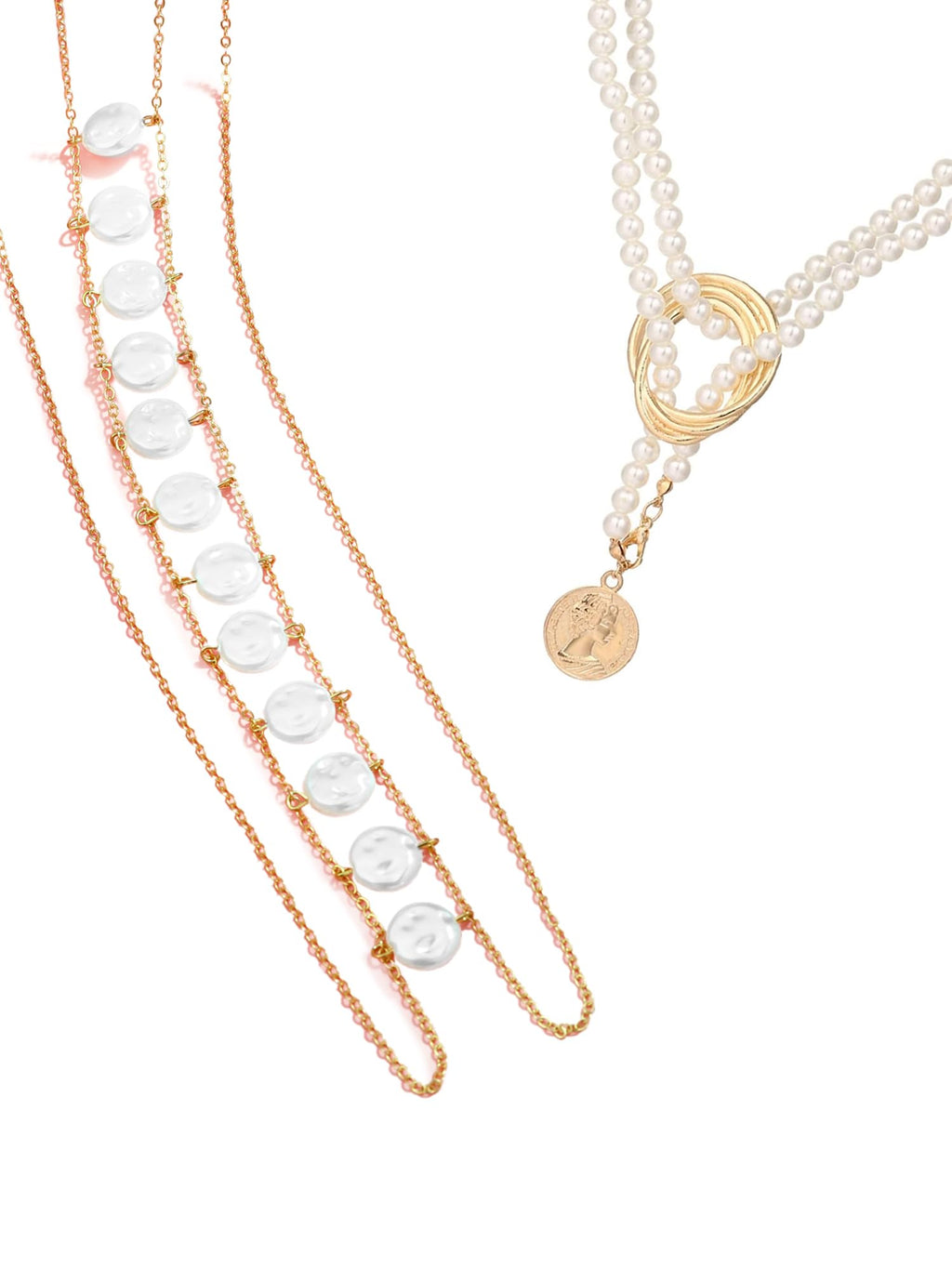Pearl Chain Body Combo Gold Necklace