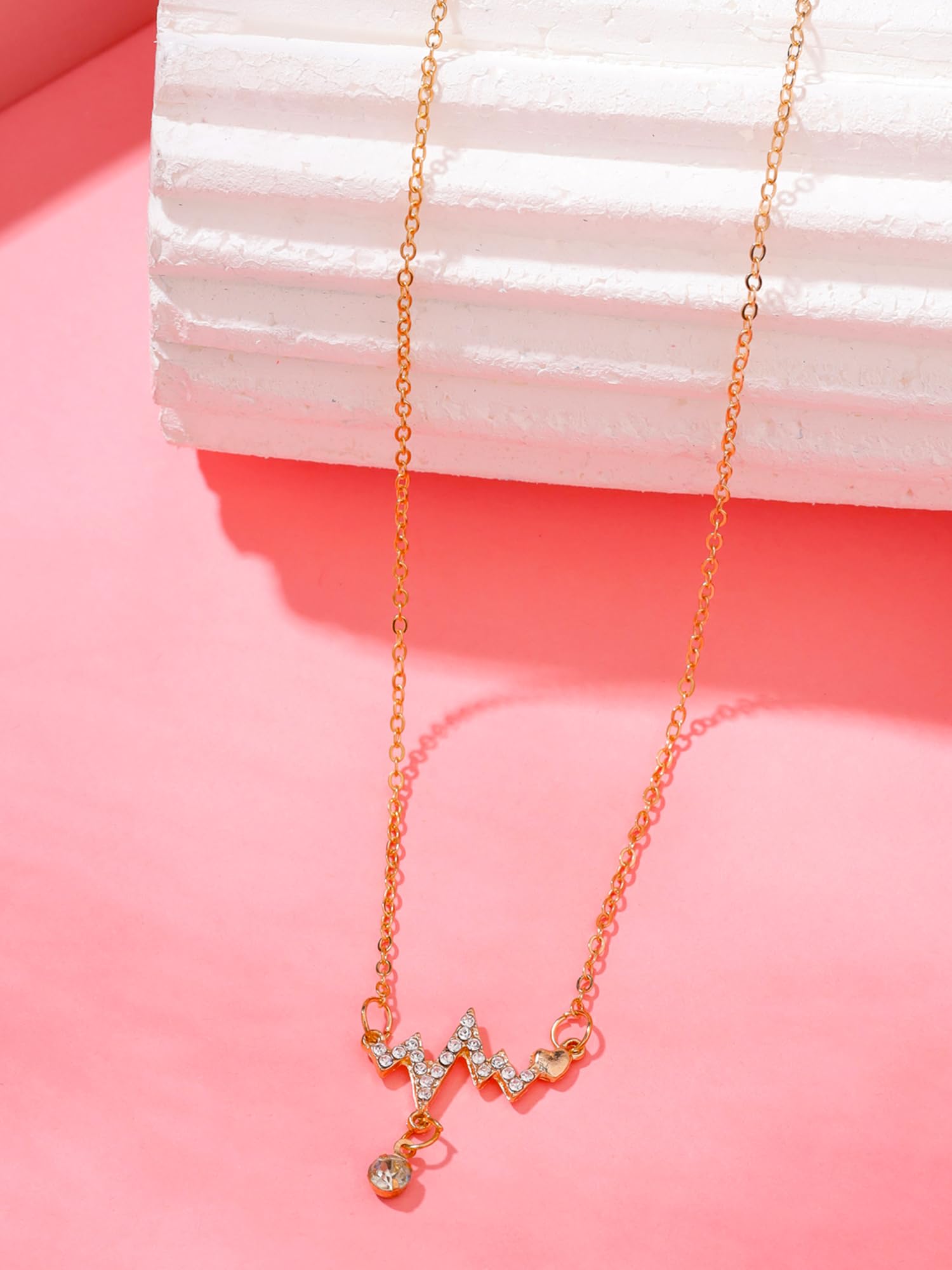 Heartbeat Love Gold Plated Choker Necklace