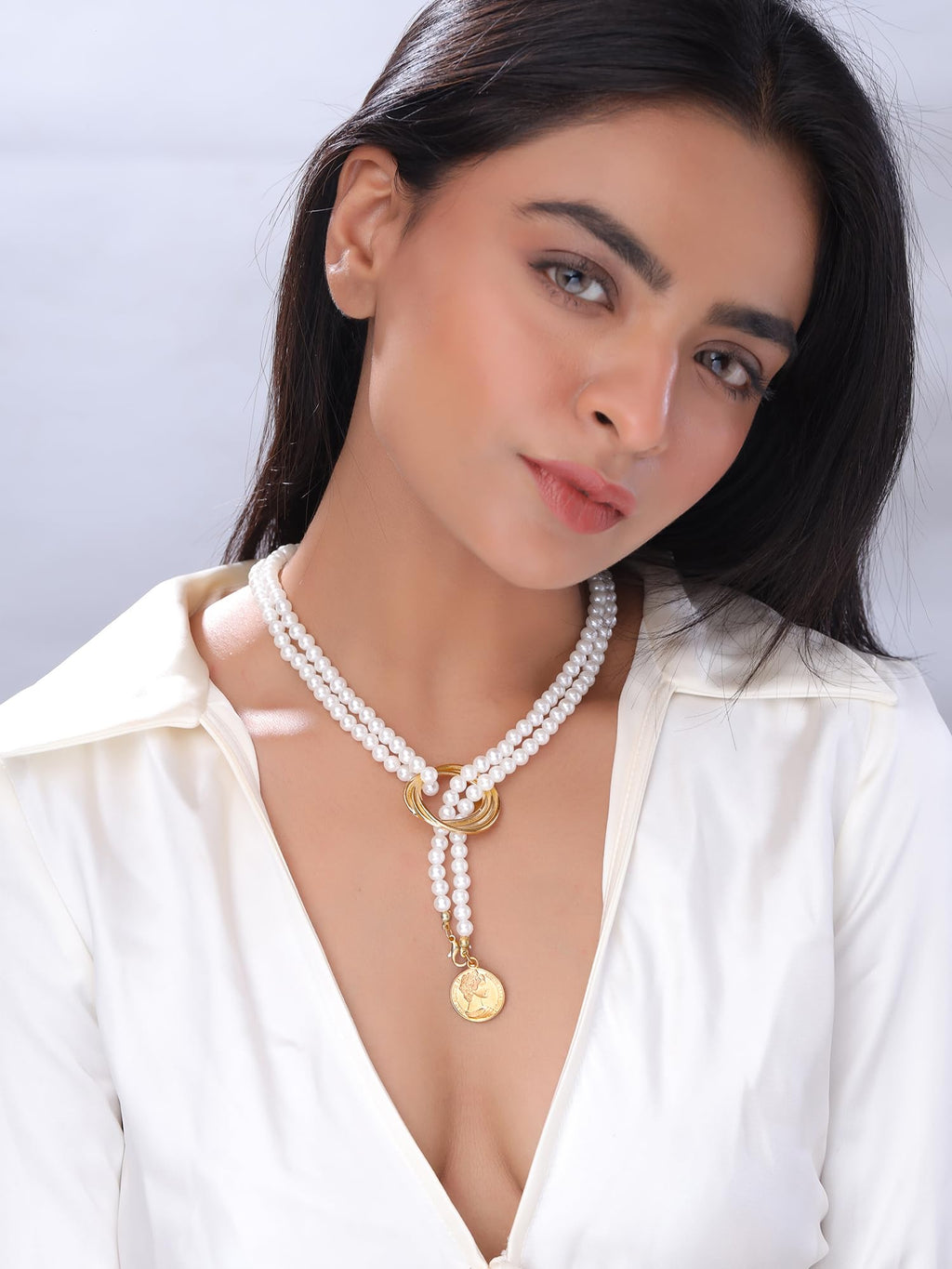 Pearl Chain Body Combo Gold Necklace