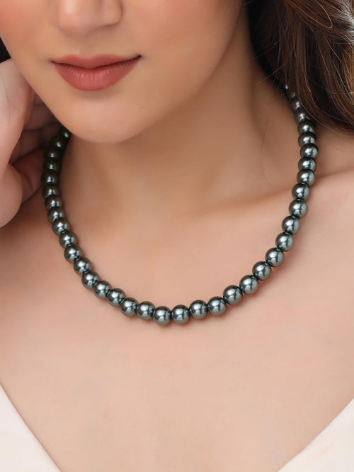 Grey Pearl Statement Choker Necklace