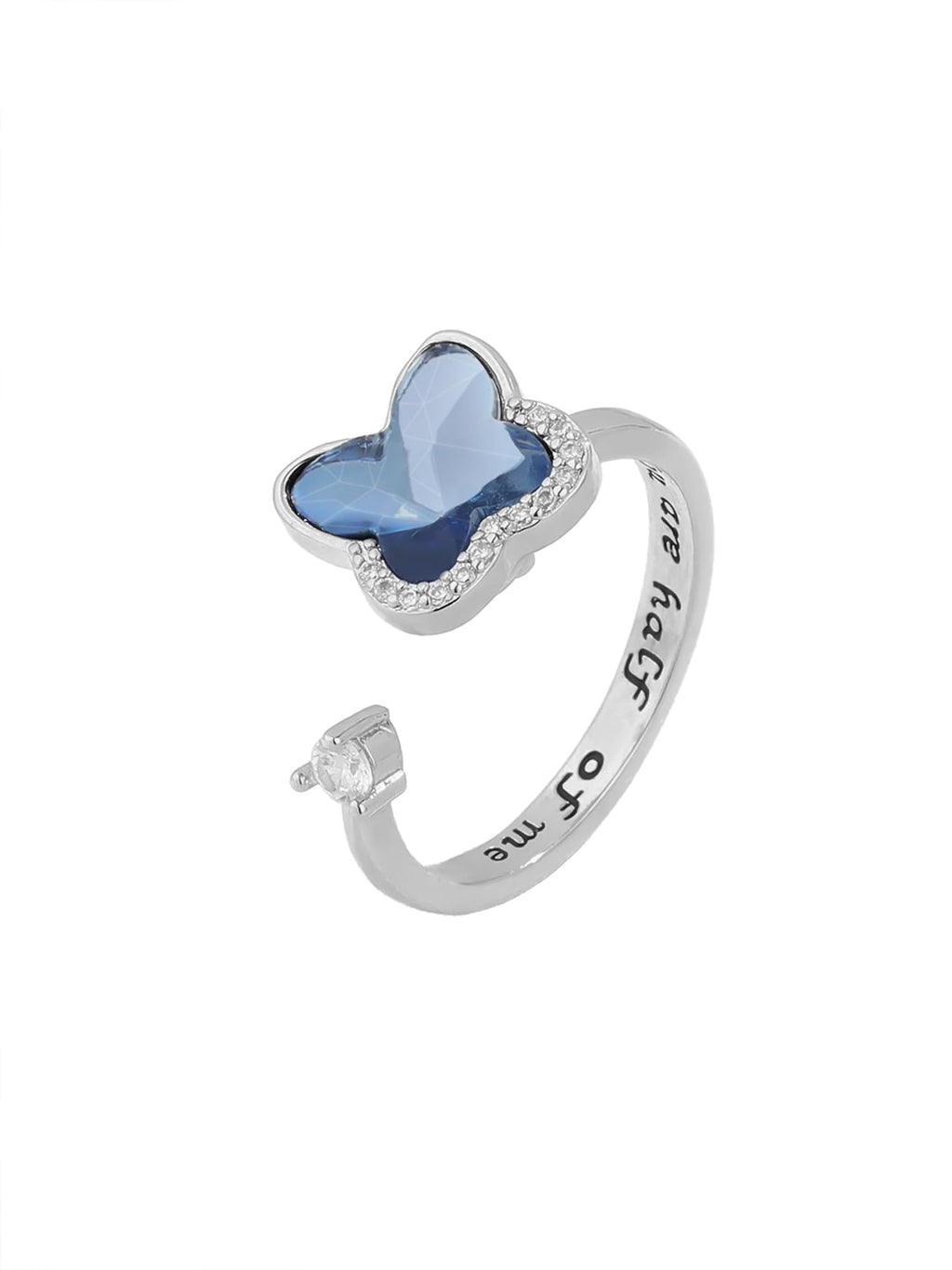 Blue Cubic Zirconia Adjustable Ring