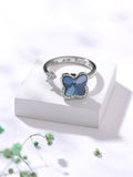 Blue Cubic Zirconia Adjustable Ring