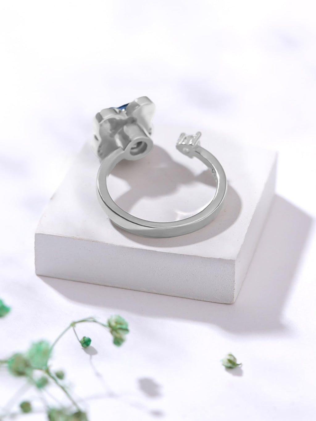 Blue Cubic Zirconia Adjustable Ring