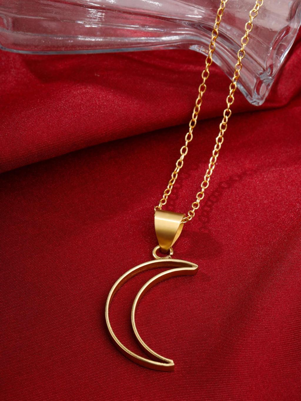 Moon Charm Gold Chain Necklace