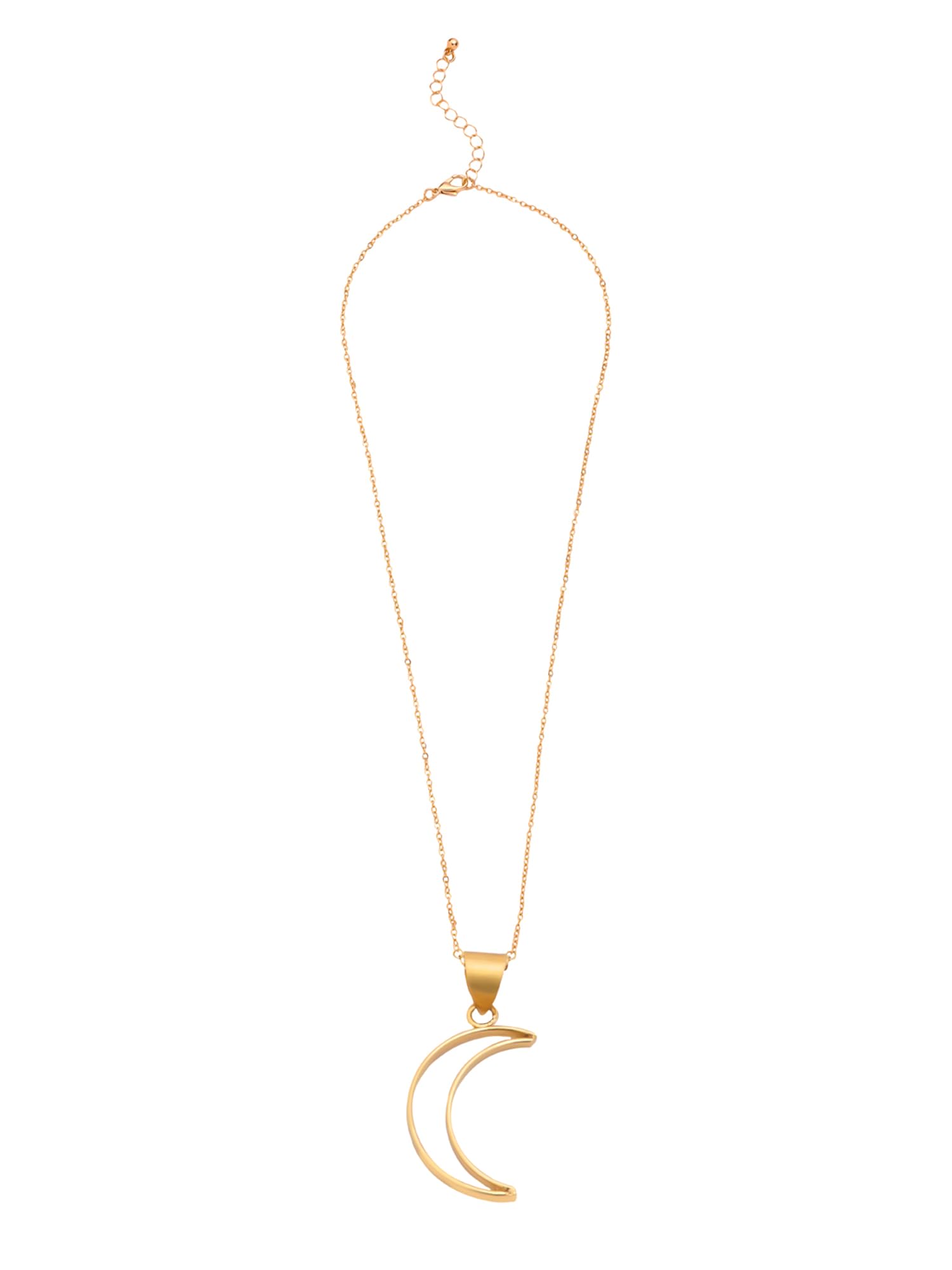 Moon Charm Gold Chain Necklace