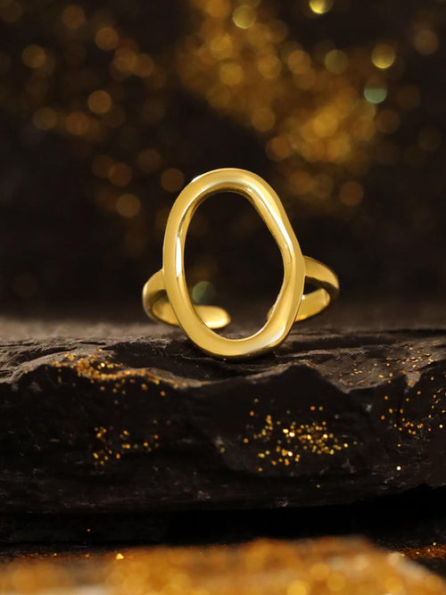 Gold Chunky Statement Adjustable Ring
