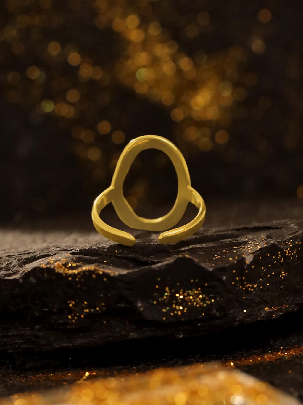 Gold Chunky Statement Adjustable Ring