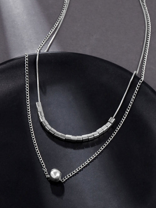 Silver Multilayer Chain Necklace