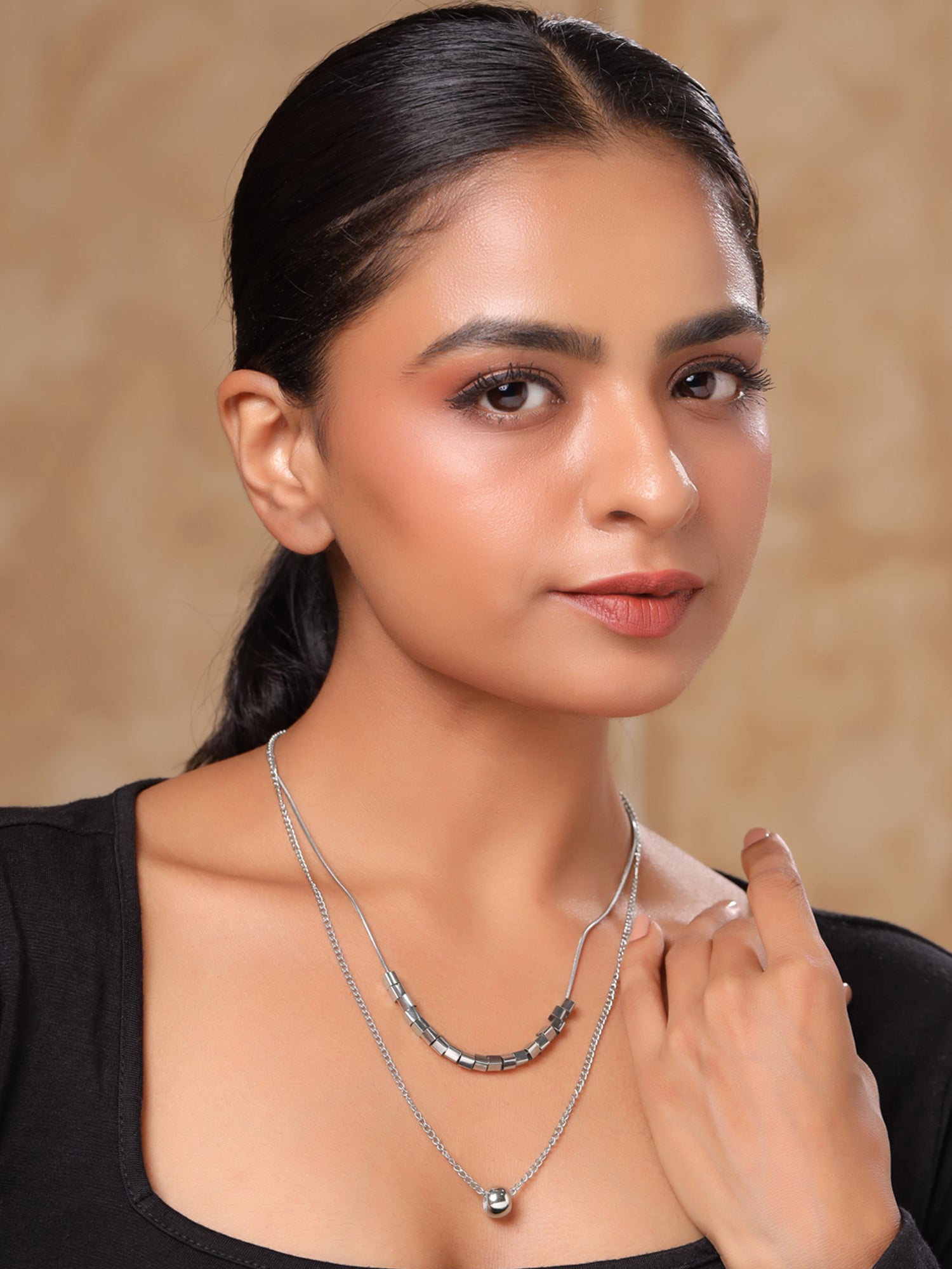 Silver Multilayer Chain Necklace