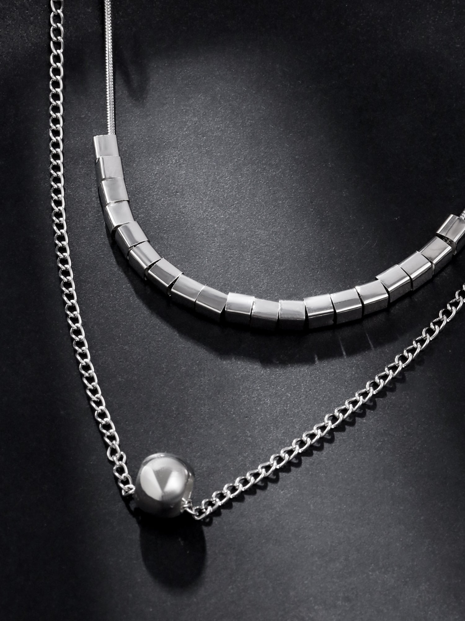 Silver Multilayer Chain Necklace