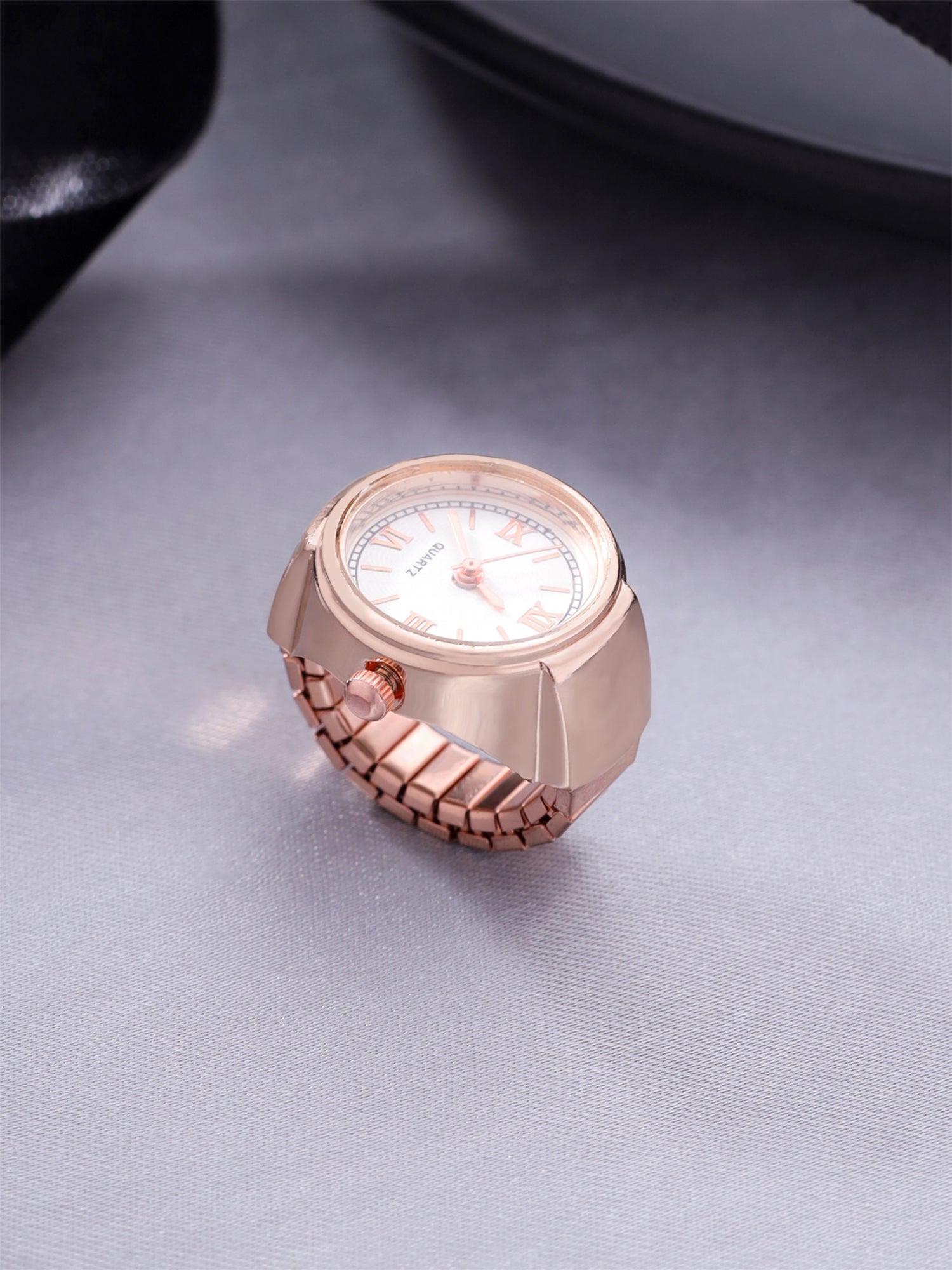 Stretchable Rose Gold Watch Inspired Ring