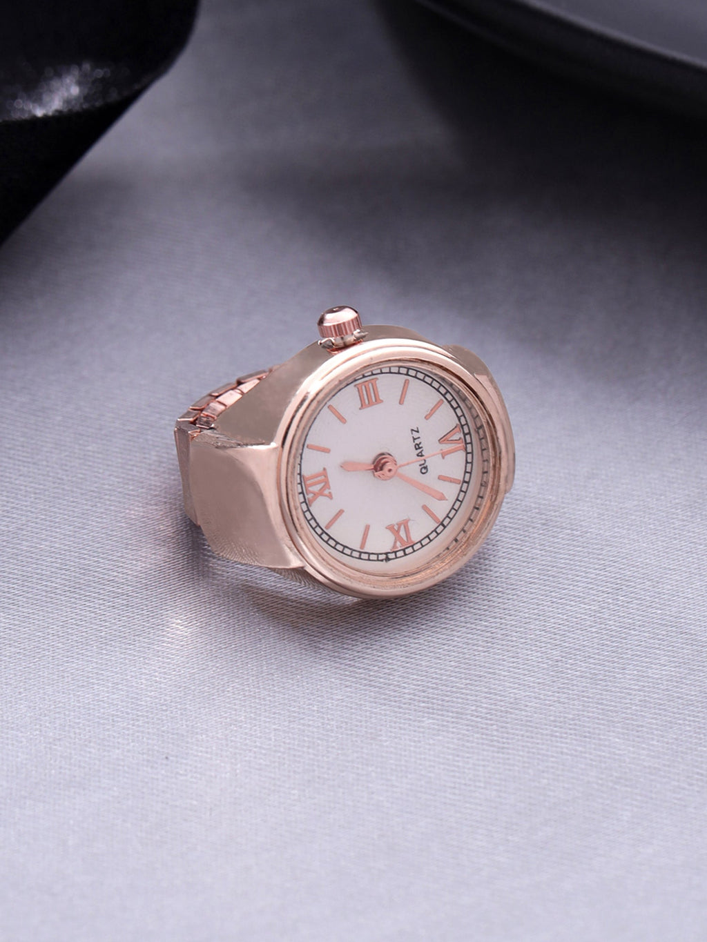 Stretchable Rose Gold Watch Inspired Ring