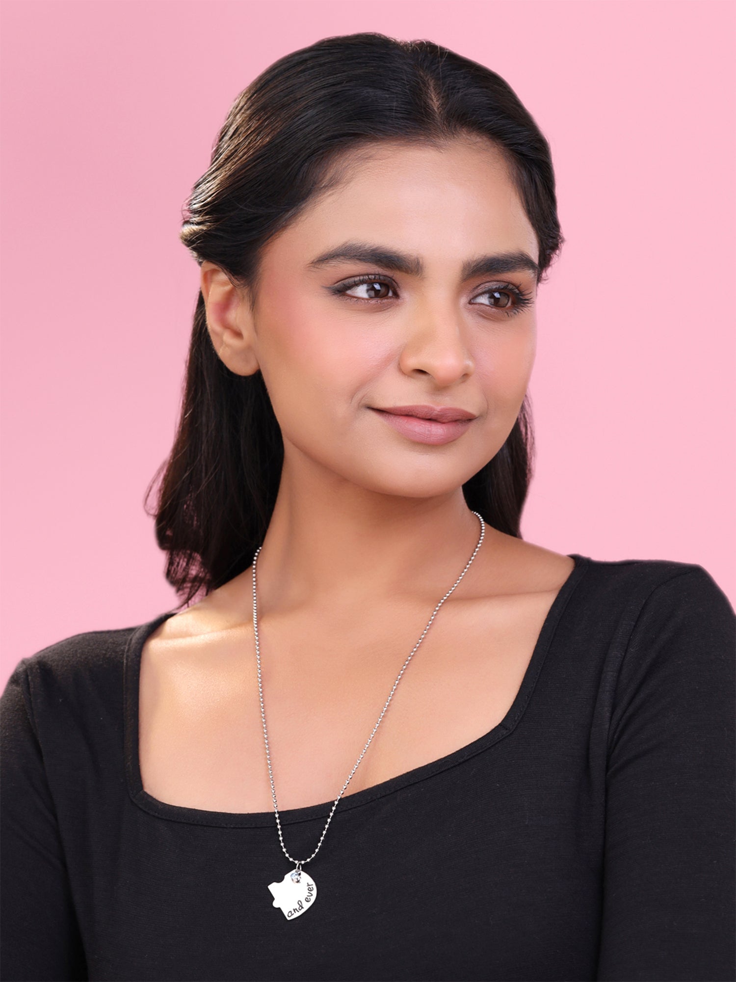 Silver Best Friend Pendant Necklace