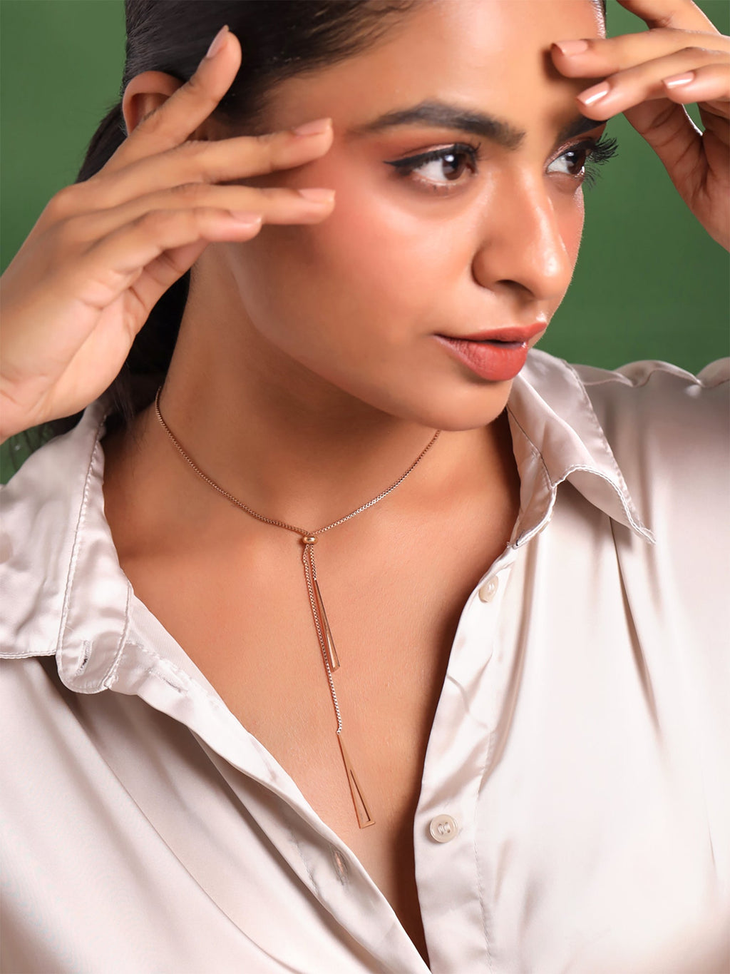 Rose Gold Shiny Stainless Pendant Necklace