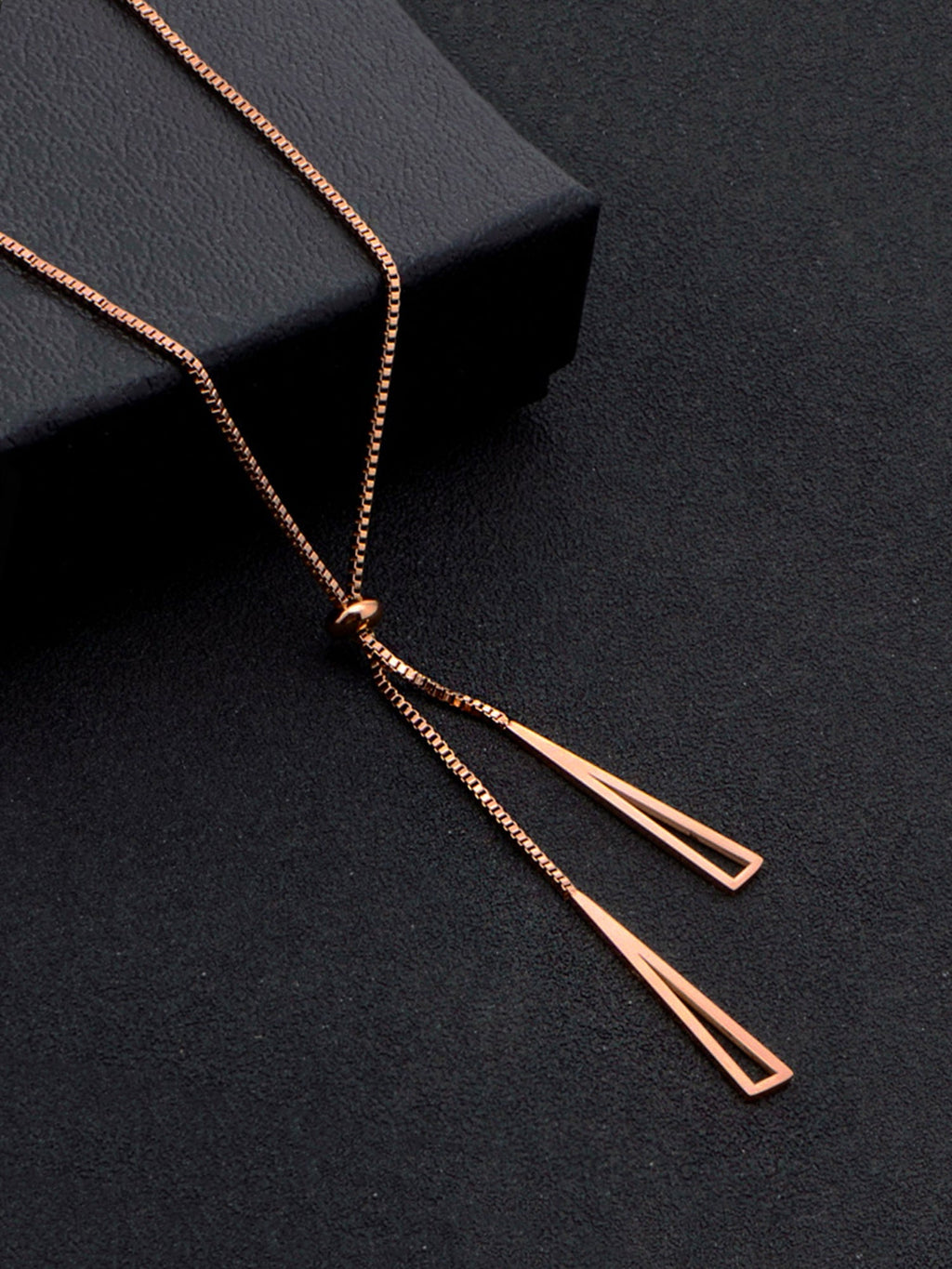 Rose Gold Shiny Stainless Pendant Necklace