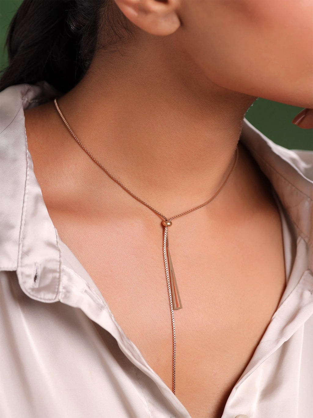 Rose Gold Shiny Stainless Pendant Necklace