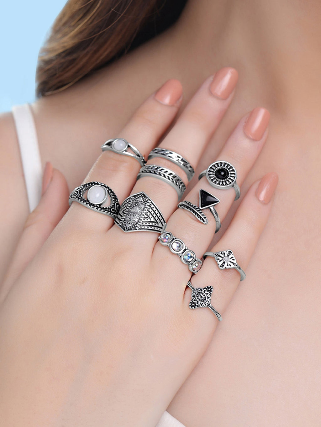 Boho Style Knuckle Stack Finger Ring
